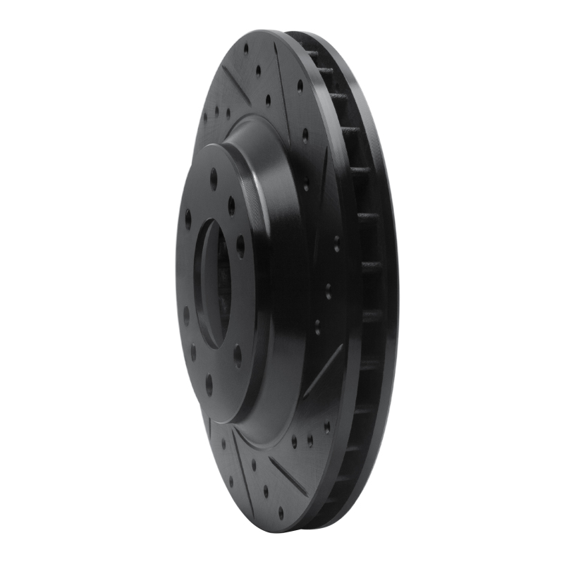 Buick Rainier Brake Rotor (1) - Front Right - R1 Concepts - Drilled & Slotted - Black - `02-`05